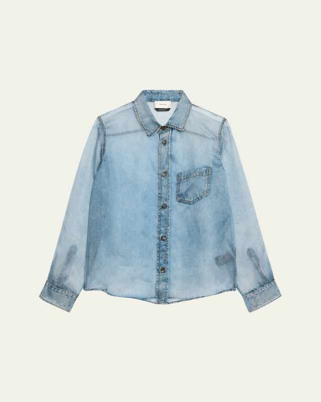 Ronda Sheer Denim Print Shirt